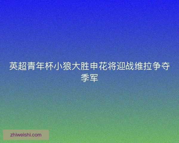 英超青年杯小狼大胜申花将迎战维拉争夺季军
